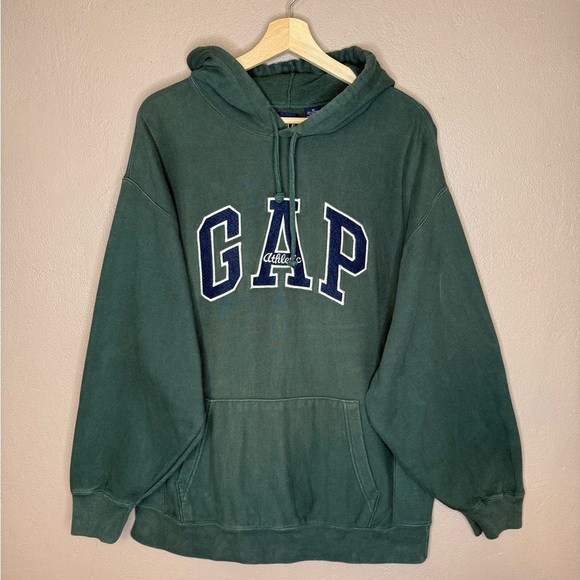 GAP Other - GAP Mens Vintage Dark Green Pullover Hoodie Size Medium Streetwear Retro Classic